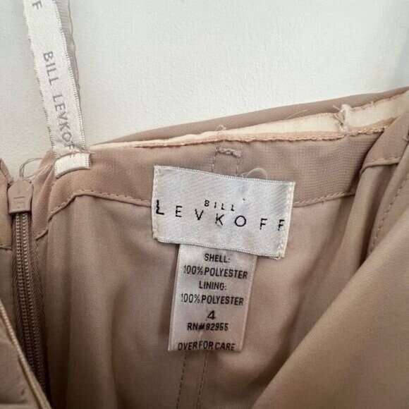 Bill Levkoff Strapless Maxi Dress Gown Prom Bridesmaid Formal Neutral Grey Tan 4 - Picture 6 of 15